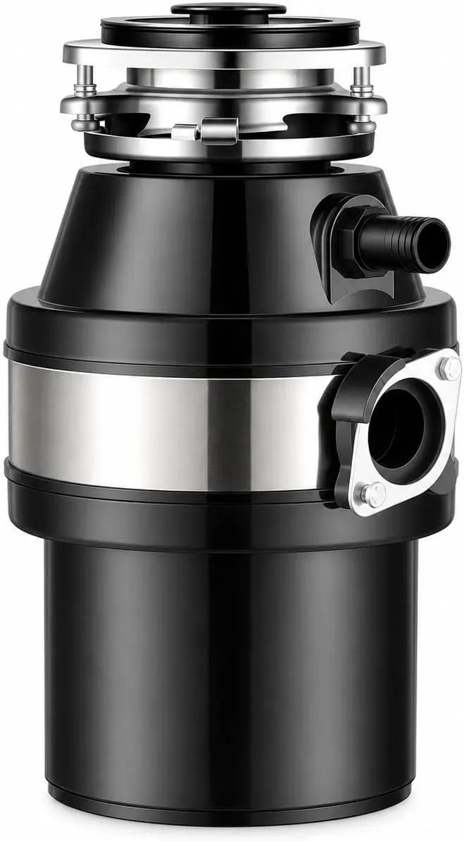 Lavello da cucina, 1,2 L, nero, Interruttore, Tritarifiuti Alimentari da 1,2 Litri con Interruttore Dell'aria