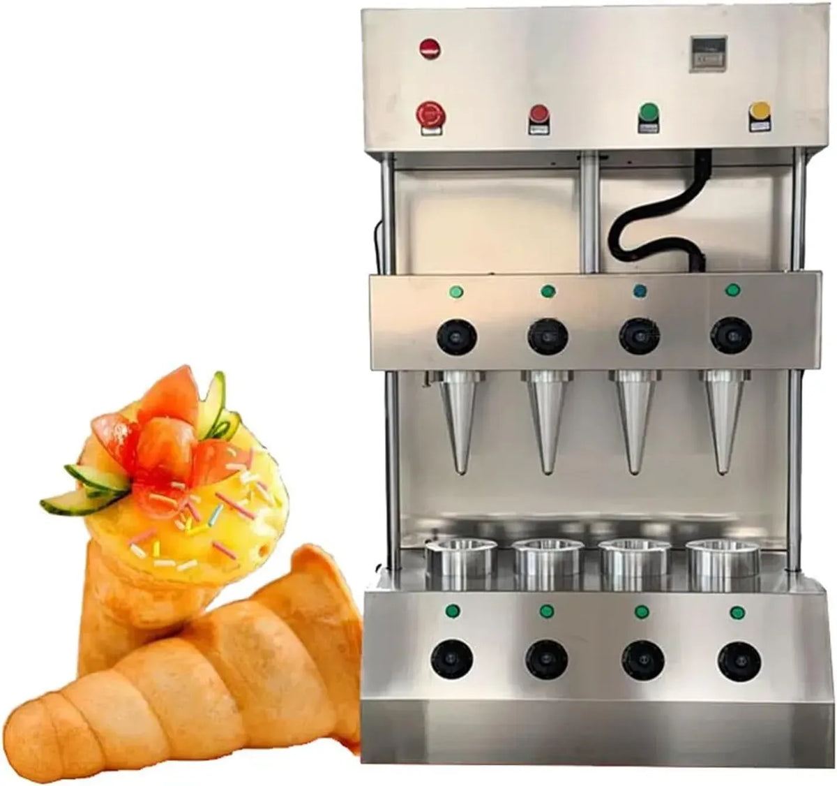 in acciaio inox, Stampatore per pizza, dotato di piastre riscaldanti antiaderenti e controllo della temperatura indipendente per panetterie e