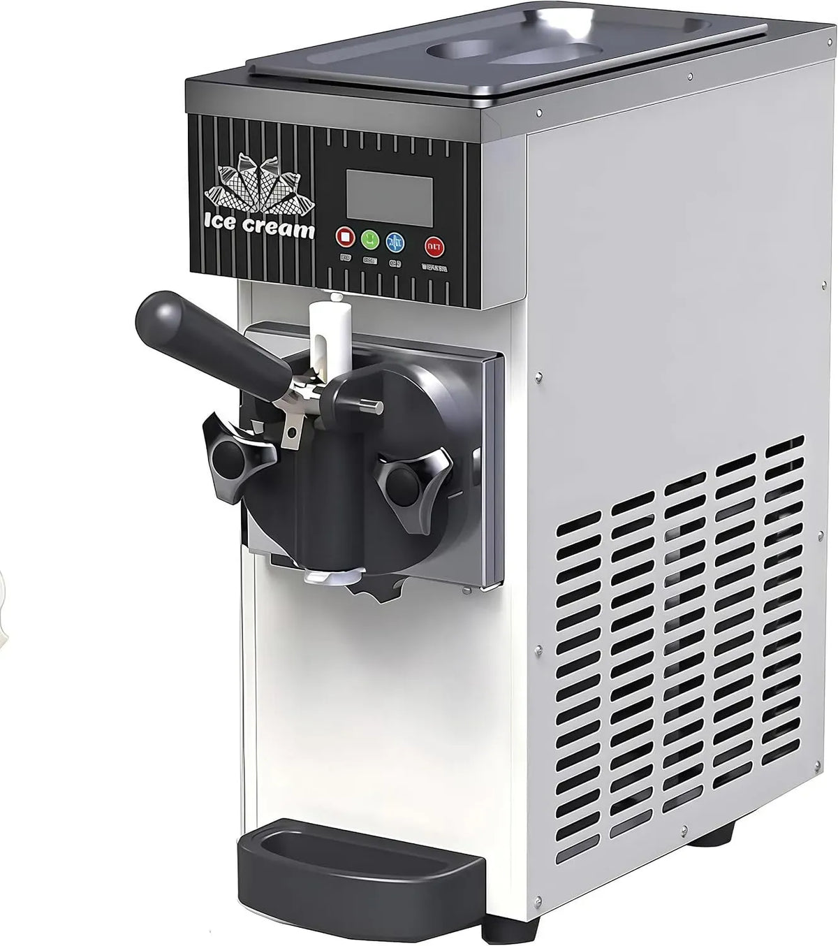 macchina per gelato e sorbetto, macchina da caffè elettrica, 450 W, 5 kg, display LCD, professionale, ristoranti, bianco