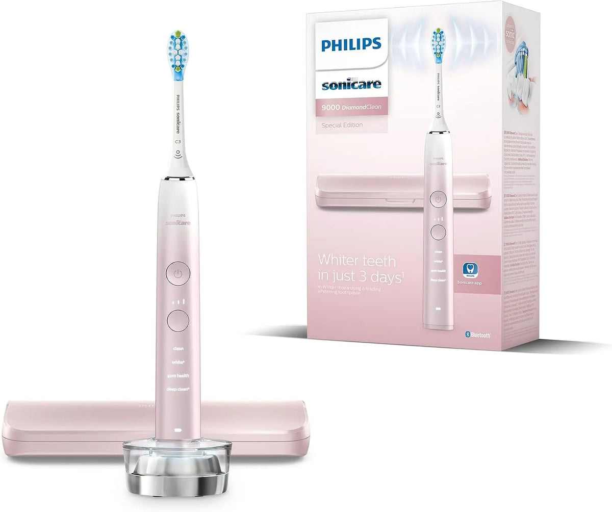 Philips Hx9911/84 spazzolino elettrico da denti, rosa, Sonicare Diamond Clean 9000 Series, 1 pezzo, confezione da 1