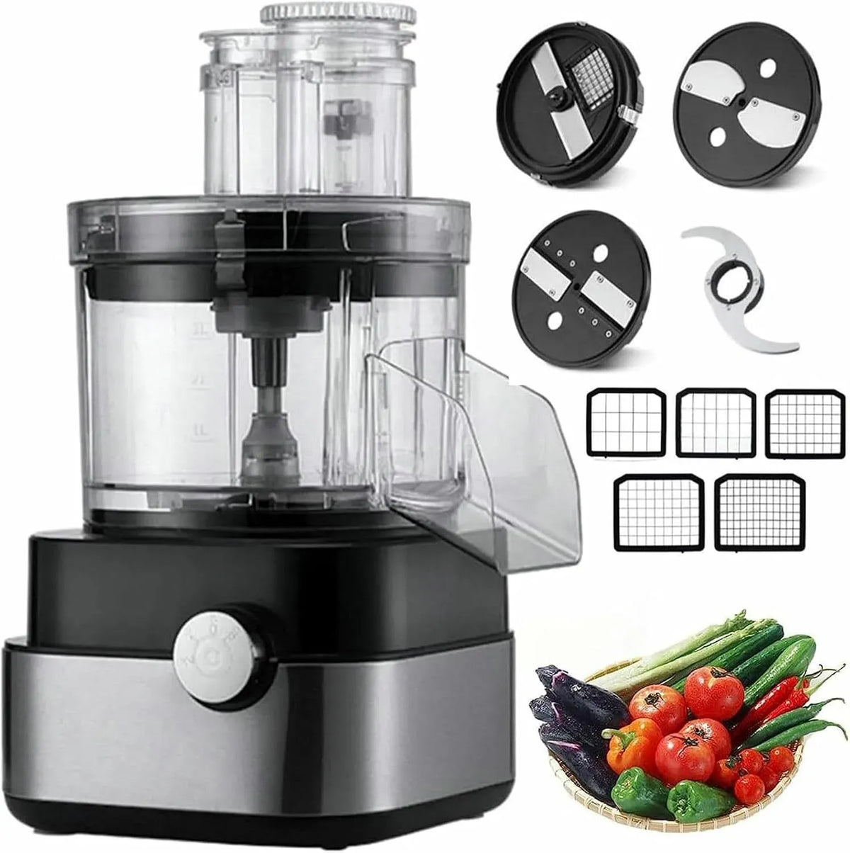 Robot da cucina, per uso professionale, 600 W, 600 W per Frutta e Verdura, Tagliaverdure Professionale 5 in 1