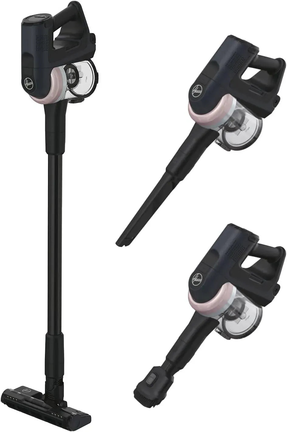 Hoover HF401H Aspirapolvere, spazzola anti-groviglio con luci LED integrate, manovrabilità a 360° per pavimenti duri