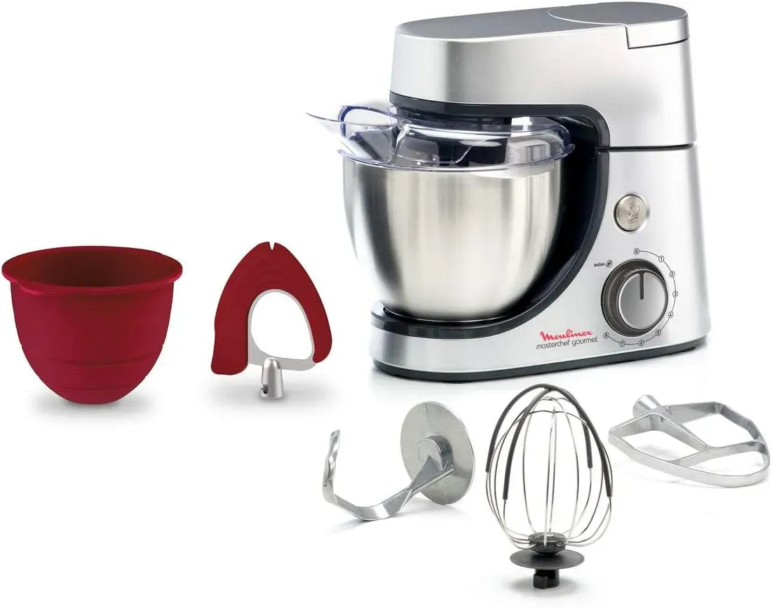 Moulinex QA530D Robot da cucina, 4.6 L, 1100 W, pizza, acciaio inox, 3 Accessori