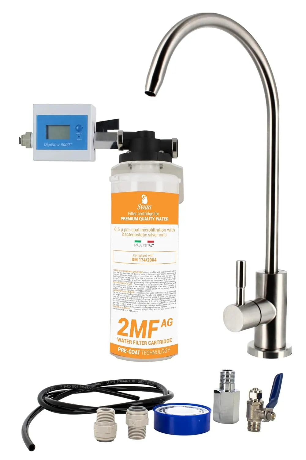 Lavello da cucina QL1, Filtro 2 MF-AG, Rubinetto 1 Via