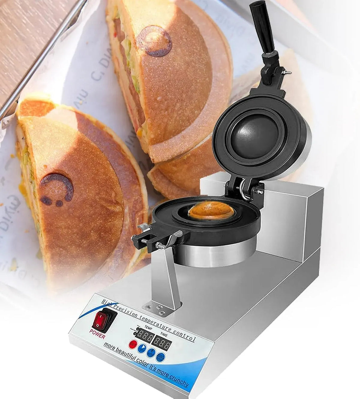 Pentola e padella, 0 a 300 °C, rivestimento antiaderente, timer, professionale, display digitale, Macchina per hamburger UFO