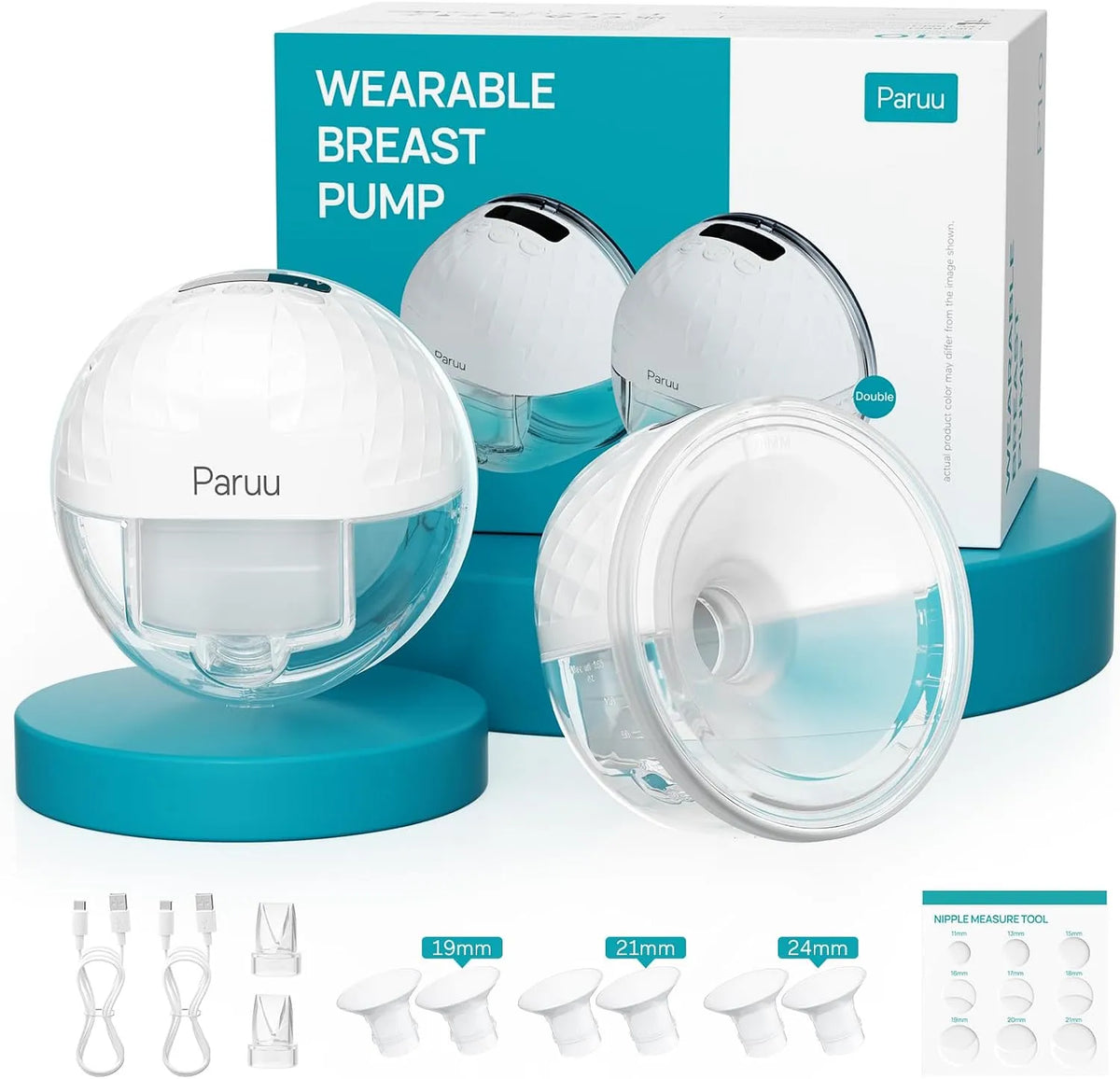 Tiralatte P10, pompa tiralatte, portatile, bianco, 4 Modalità e 9 Livelli con 19/21/24/28 mm, Aspirazione Forte 338 mmHg