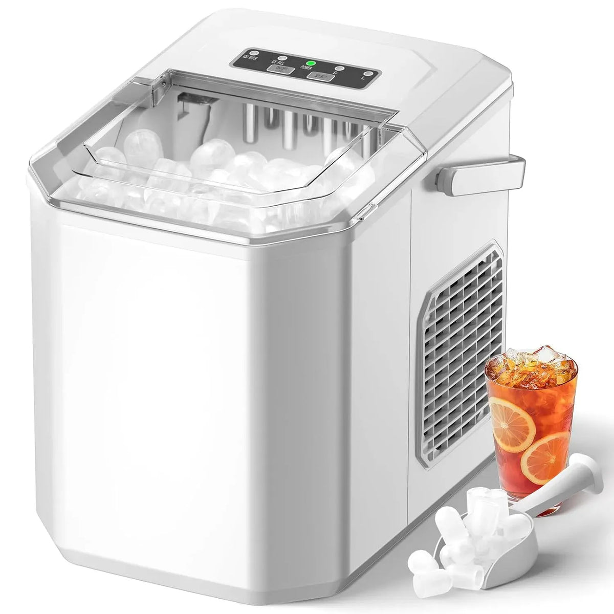 Macchina del ghiaccio 12kg/24h, 1,5 L, professionale, nero, Pronto in 6 Minuti