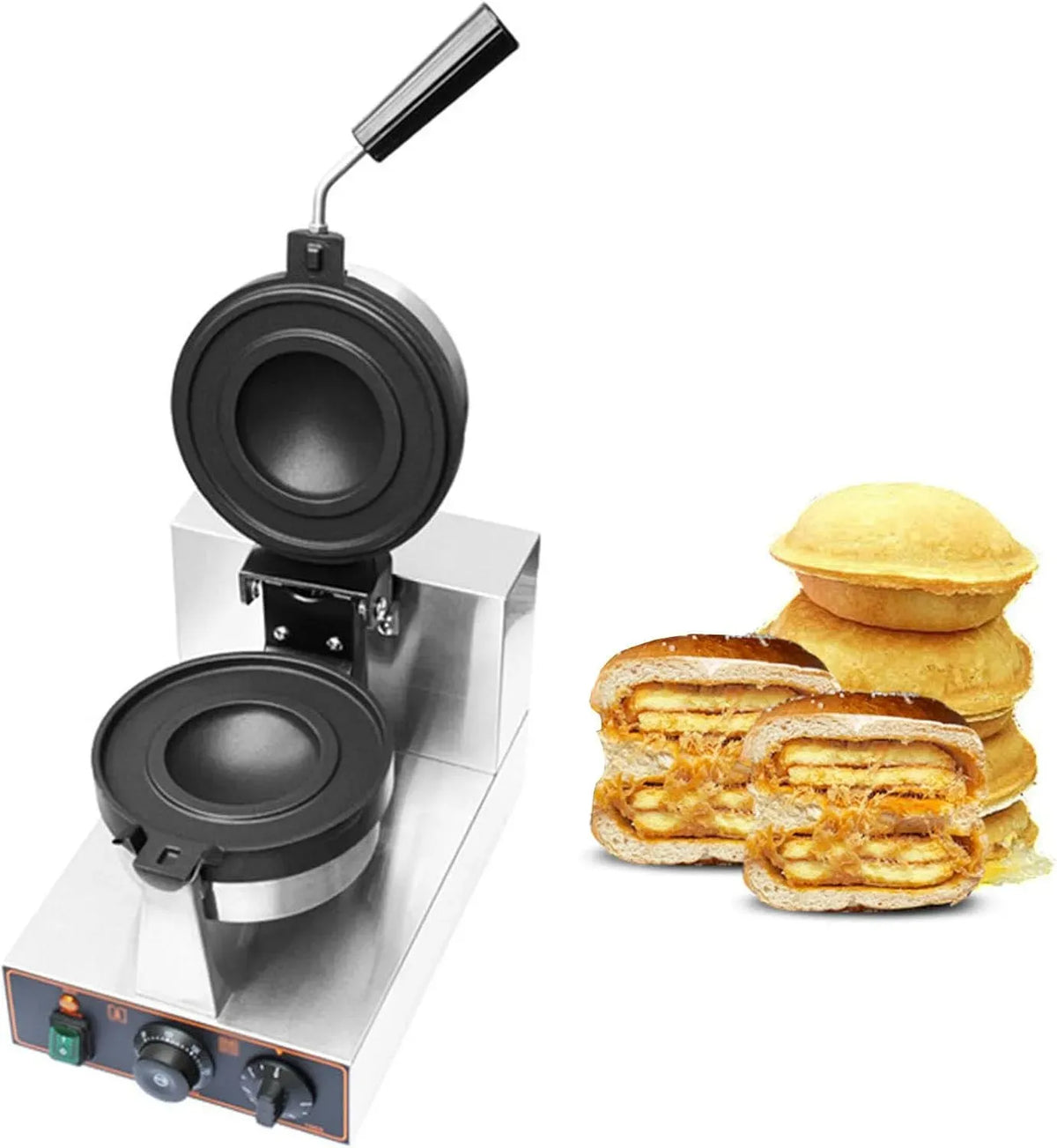 Macchina per hamburger, 50 a 300 °C, rivestimento antiaderente, funzione riscaldante, per hamburger per waffle