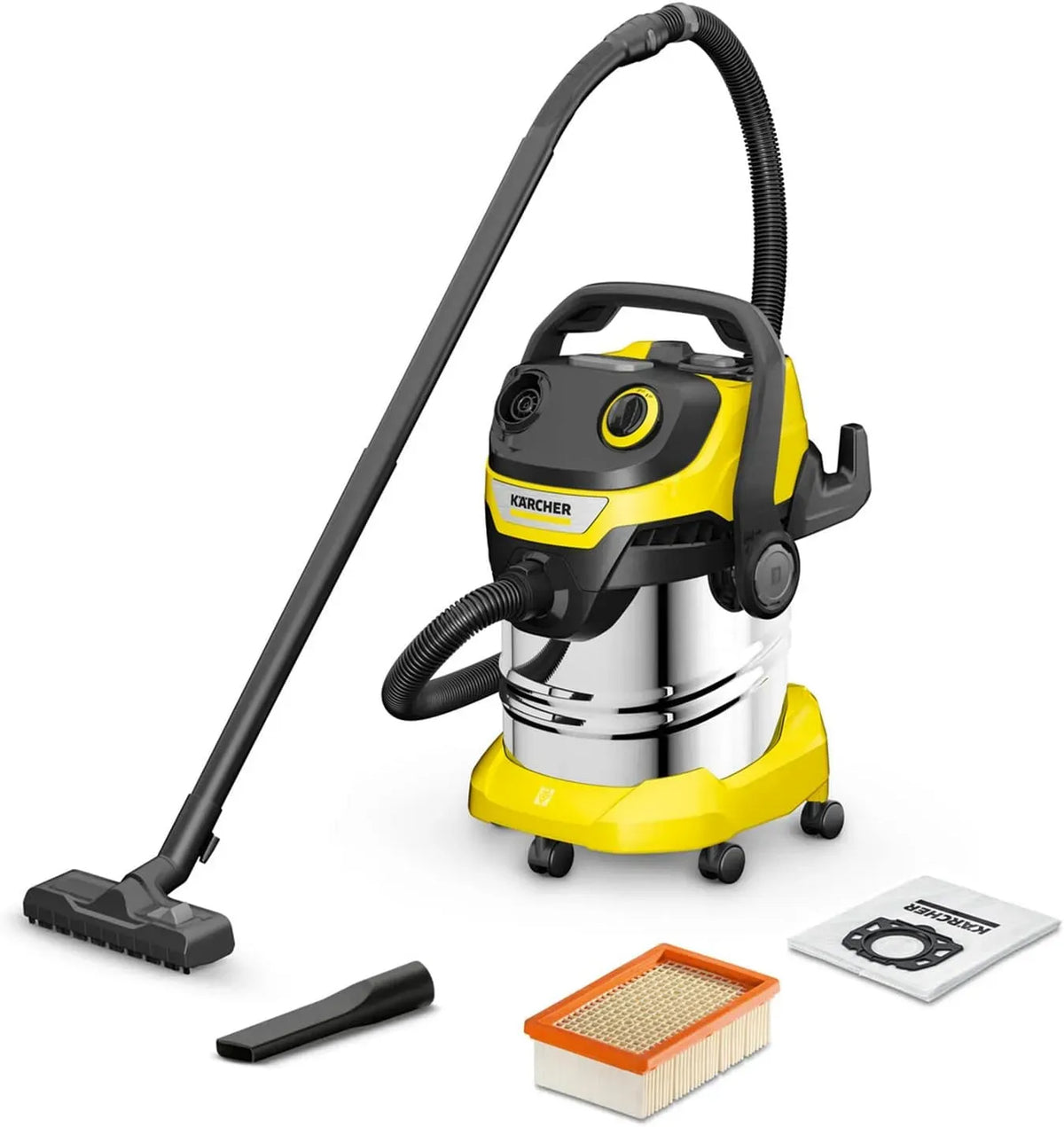 Kärcher WD 5 V-25/5/22 contenitore, filtro, 25 L, 1200 W, 2,2 m, acciaio inox