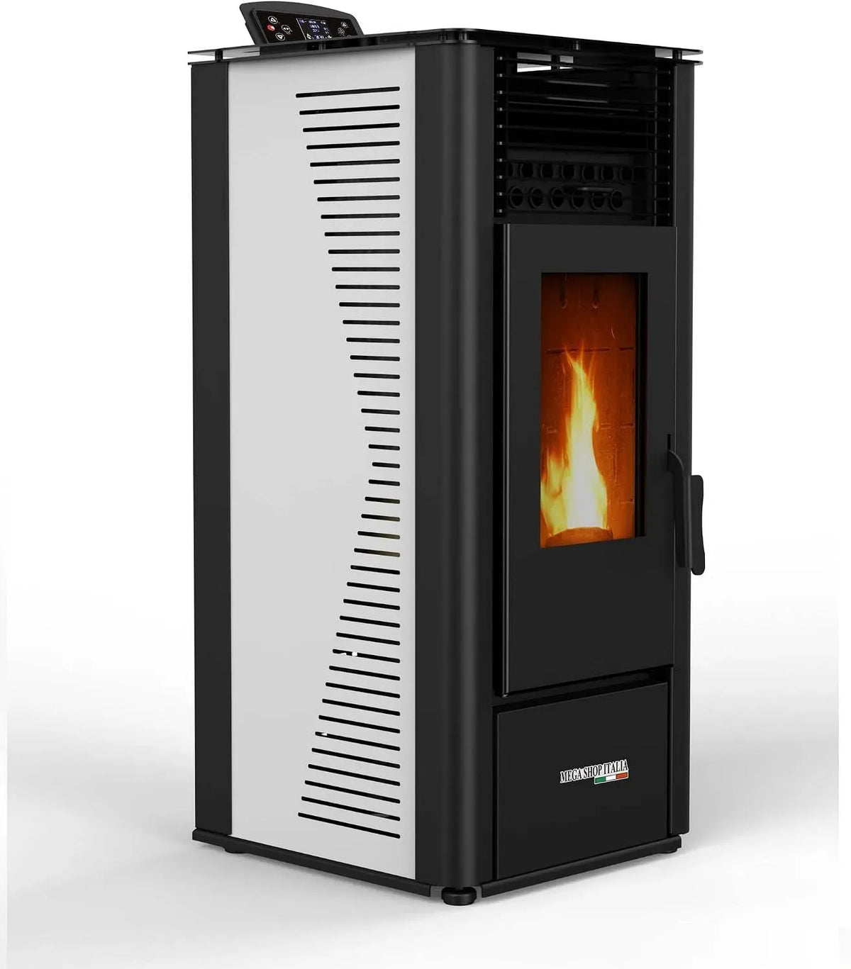100mq Bianco, a Pellet 10kW ad Aria Ventilata Rodi Riscaldamento Alta Efficienza