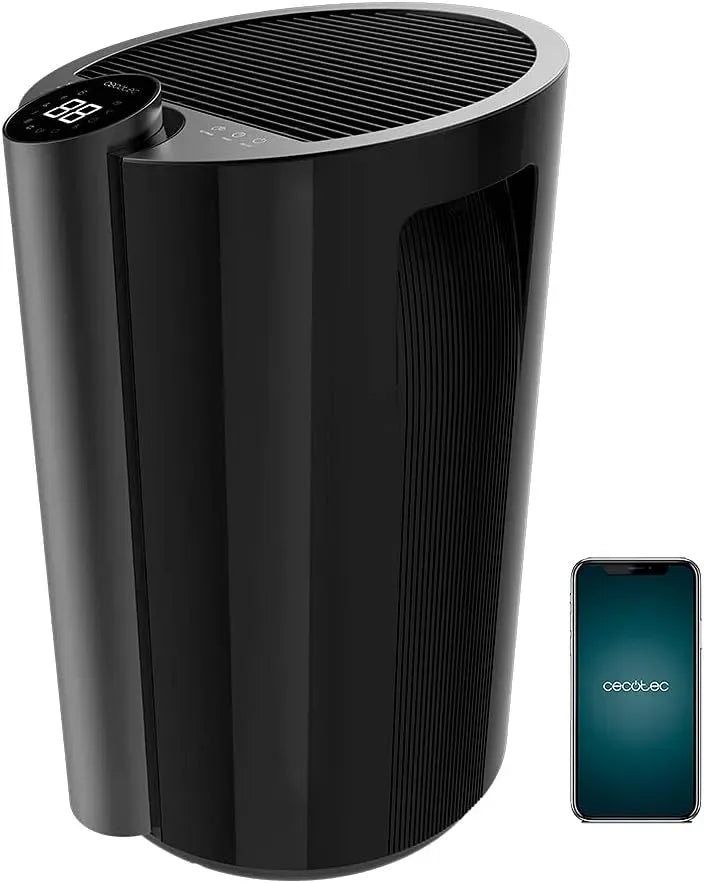 Cecotec Deumidificatore, 4,5 L, 320 W, timer, Wi-Fi, ampio serbatoio, professionale, rimovibile, nero, Deumidifica 20 l/Giorno, Display LED