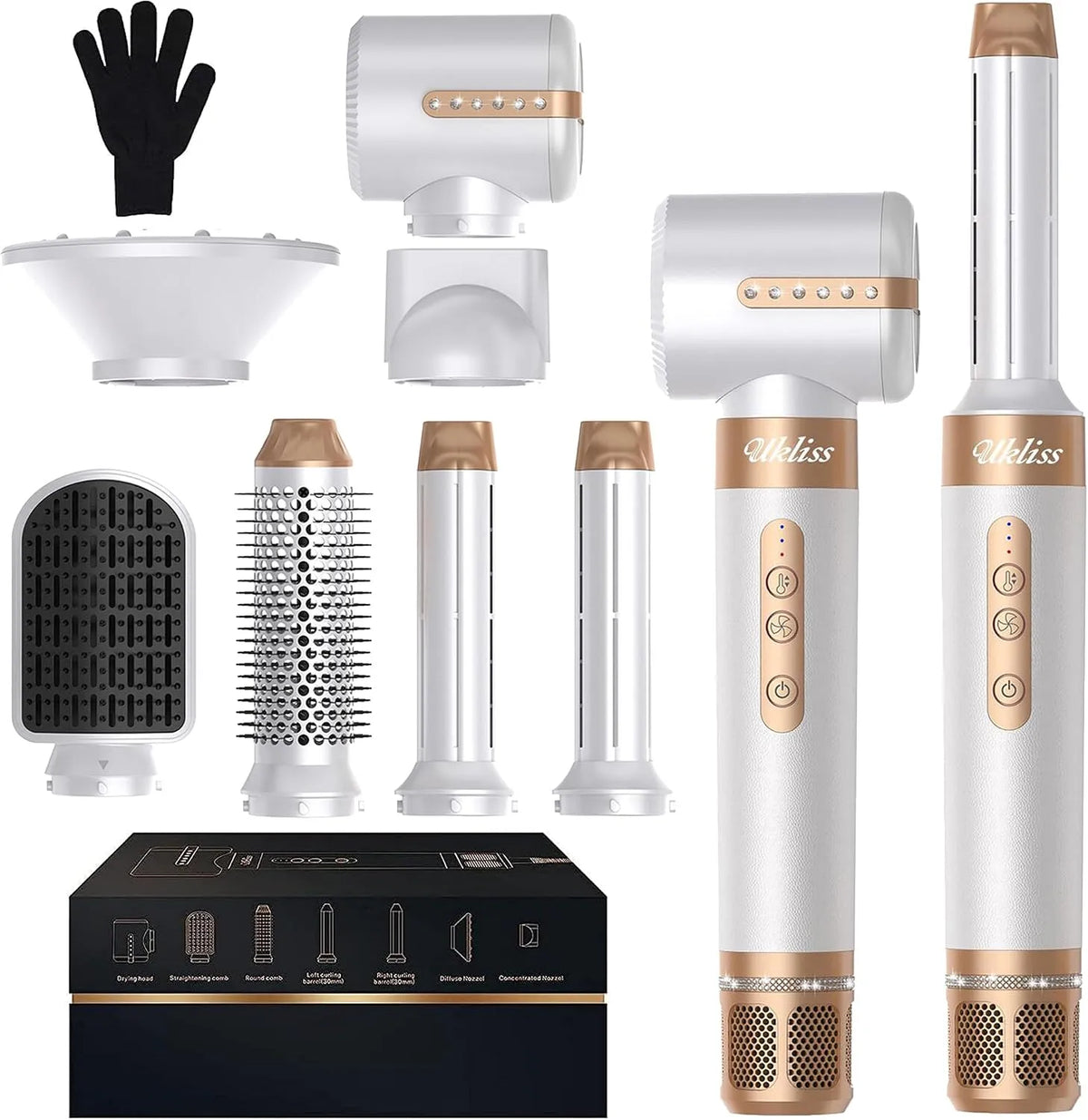 spazzola elettrica lisciante, bianco, per Donne Styling