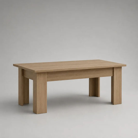 Tavolino da salotto rettangolare in pannello truciolare melaminico effetto rovere naturale, 100 x 60 x 45 cm