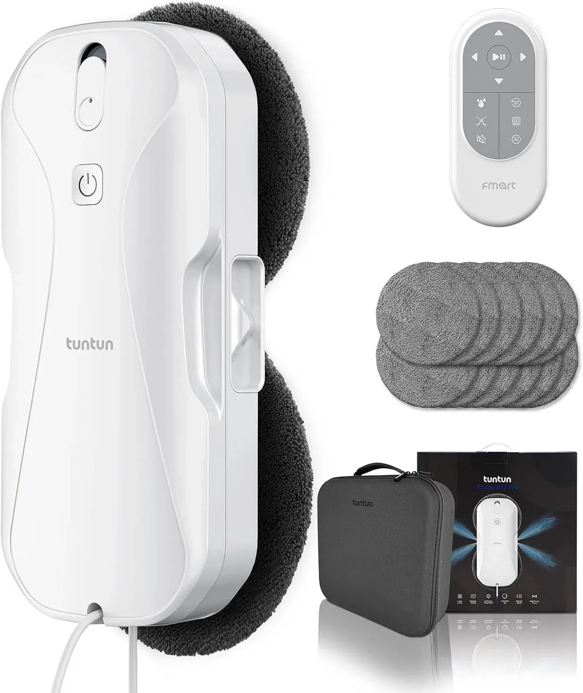 W12pro pulitore, Robot, per finestre, tuntun, sistema a doppio ugello a 4 vie