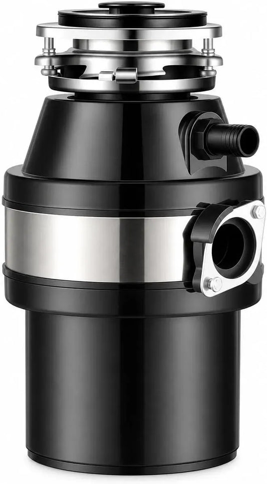 Lavello da cucina, 1,2 L, nero, Interruttore, Tritarifiuti Alimentari da 1,2 Litri con Interruttore Dell'aria