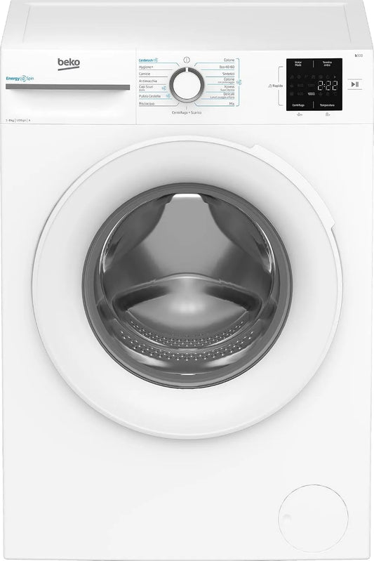 Beko b300 BMWRU3821W Lavatrice, 8 kg, bianco, lavabiancheria, lavatrice Caricamento frontale 8 kg 1200 Giri/min Bianco