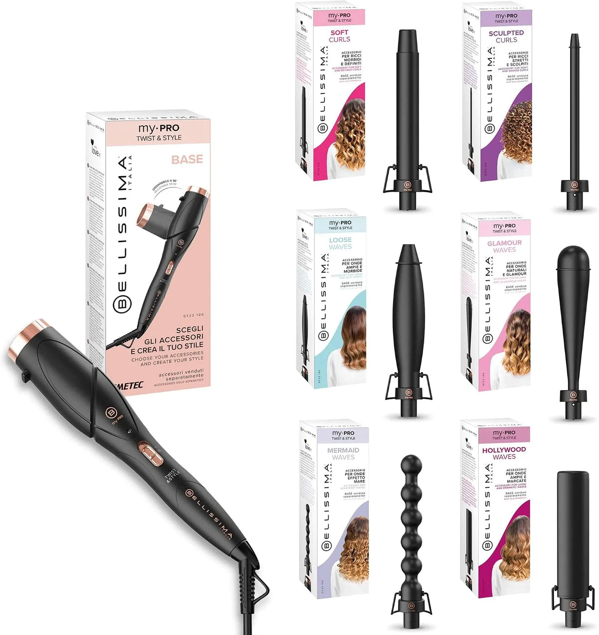 Accessorio per elettrodomestico GT22, ricambio e accessorio, Bellissima Imetec My Pro 100 Accessorio Soft Curls Waves Sculpted & Glamour
