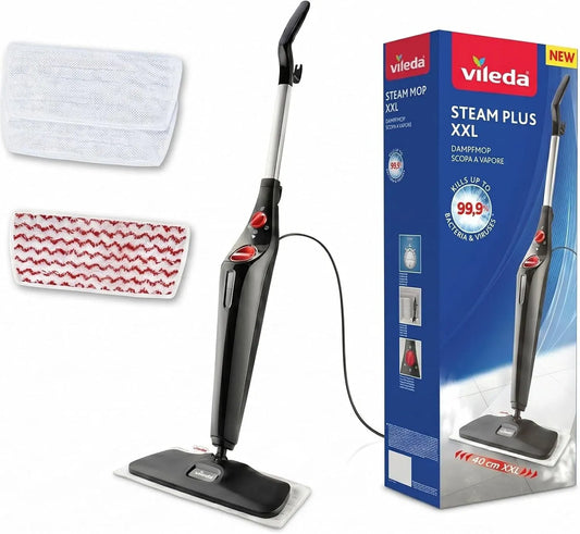 senza detergenti, Vileda Steam PLUS XXL con Power Pad, pronta in 15 secondi, lavapavimenti a vapore per grandi superfici, per tutti i pavimenti