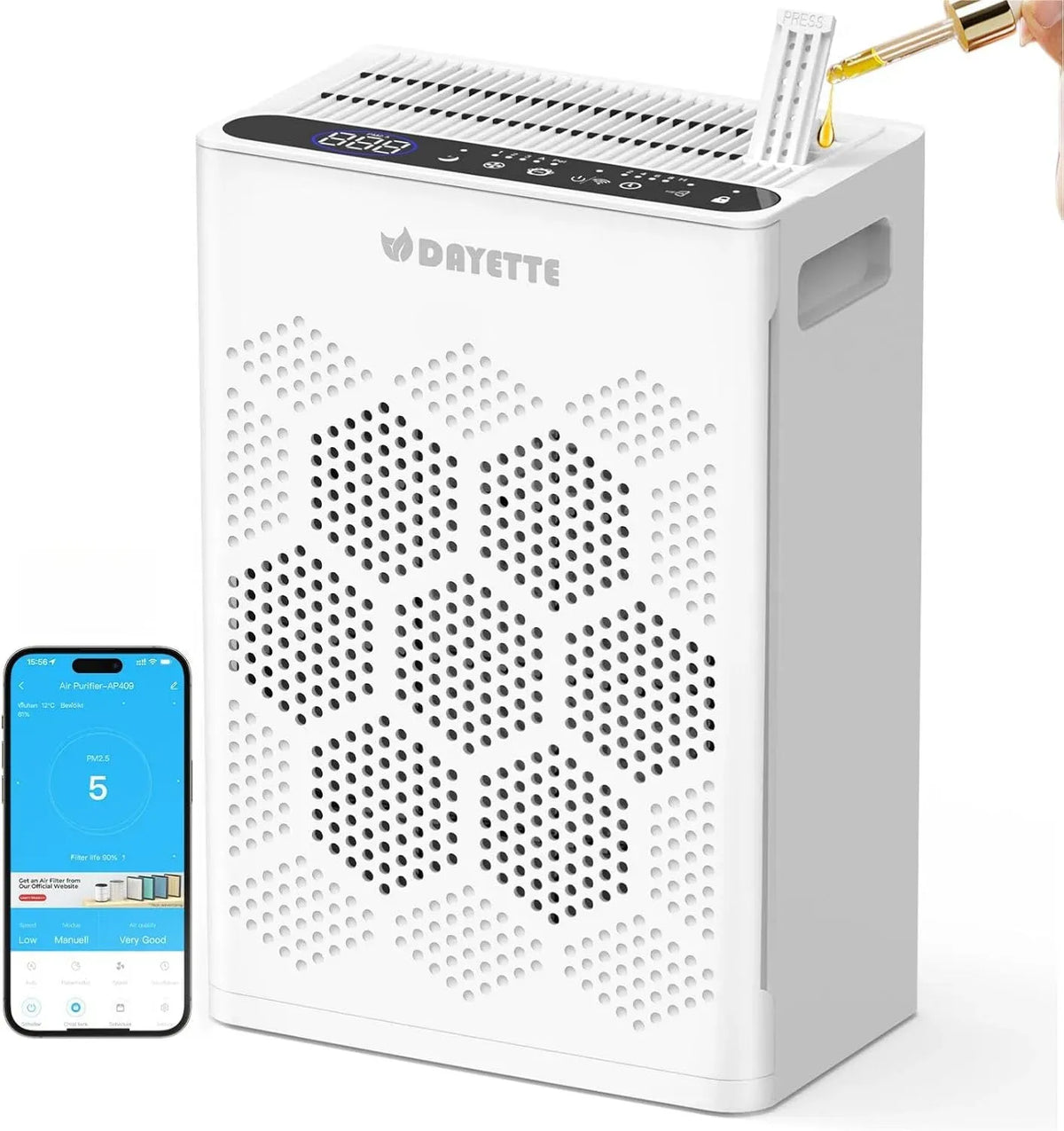 Purificatore d'aria H14, 300 m³/h, Wi-Fi, controllo WiFi e Alexa