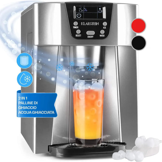 Klarstein Macchina del ghiaccio, 2 L, professionale, Fabbricatore Secco Alimentare a Cubetti 12kg