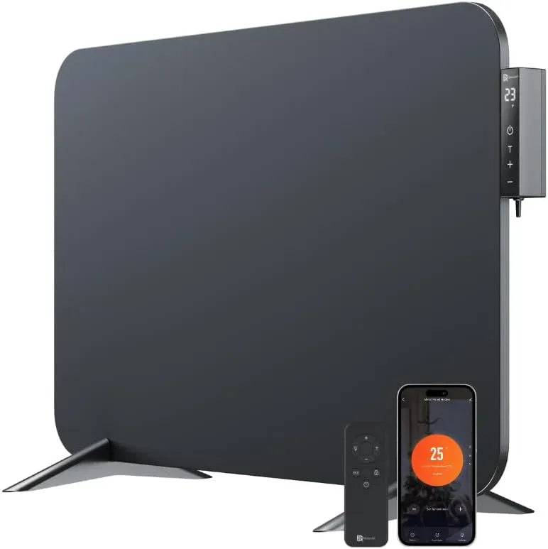 Termoventilatore, 450 W, montaggio a parete, Wi-Fi, nero, WIFI e app