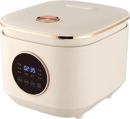 Pentola e padella, 5 L, rivestimento antiaderente, bianco, Cuociriso multifunzionale da 5 litri