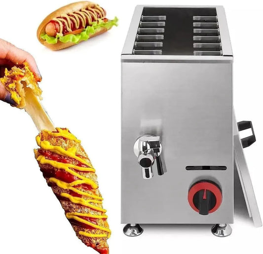 Macchina per hot, professionale, acciaio inox, per cani a GPL