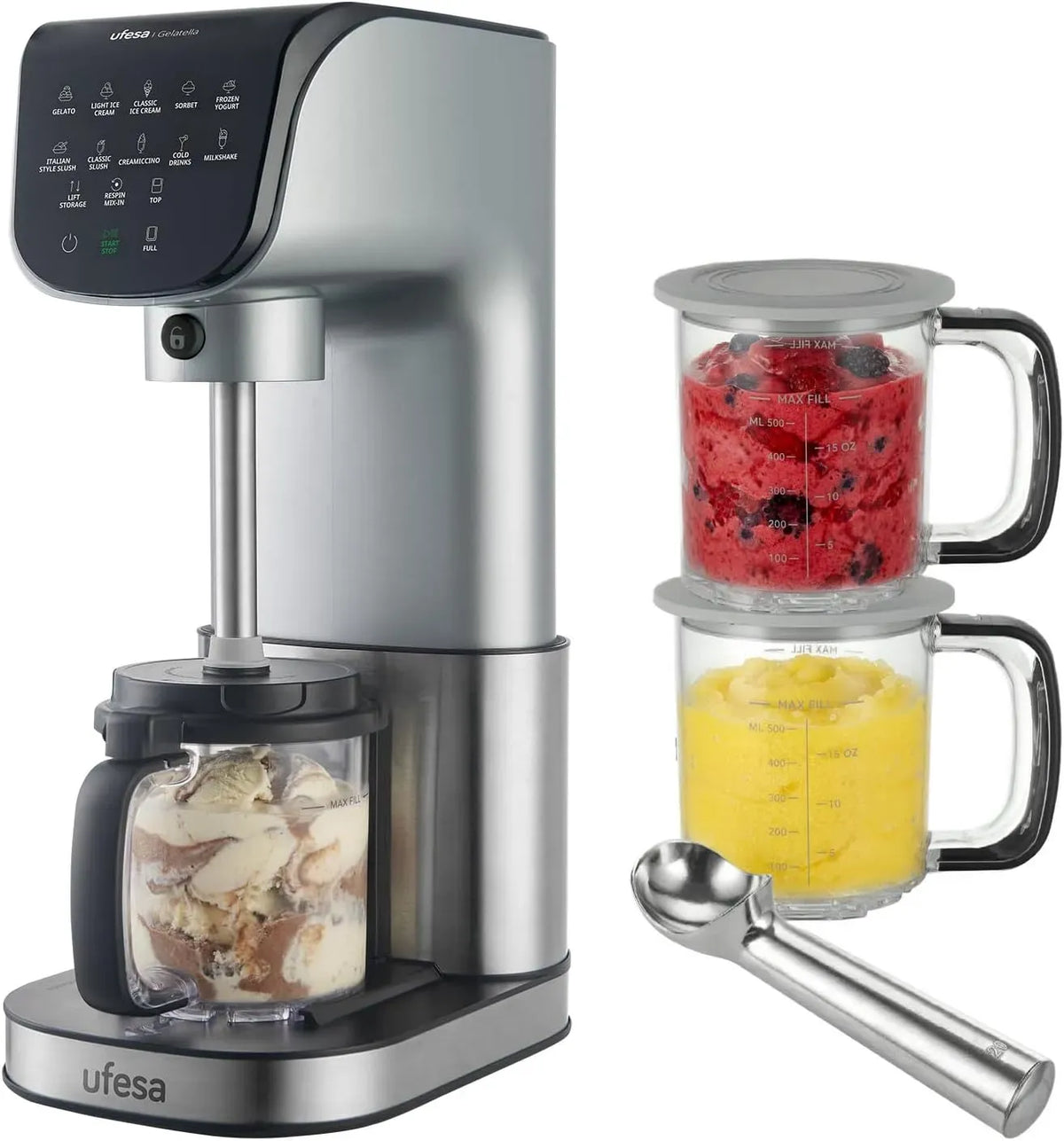 Motore, macchina per gelato e sorbetto, 1,4 L, 11 programmi, touch