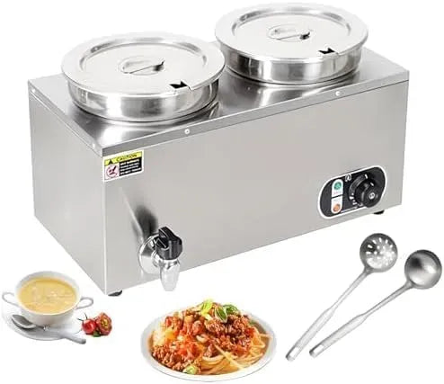 bagnomaria in Acciaio Inox per Catering e Servizi di ristorazione, per Scaldazuppe Elettrico Professionale dotato di Temperatura Regolabile