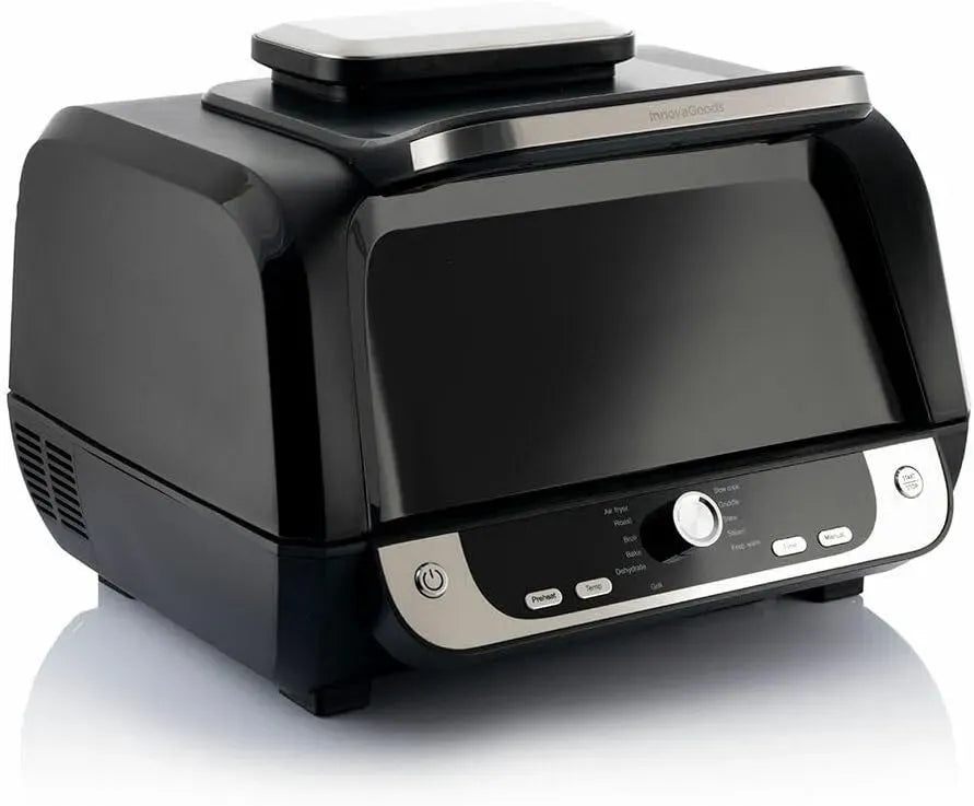 Friggitrice ad aria 12-in-1, 6 L, 3400 W, 12 programmi, display digitale, acciaio inox, nero, Cucina Sana e Veloce 6L 3400W, Acciaio inossidabile