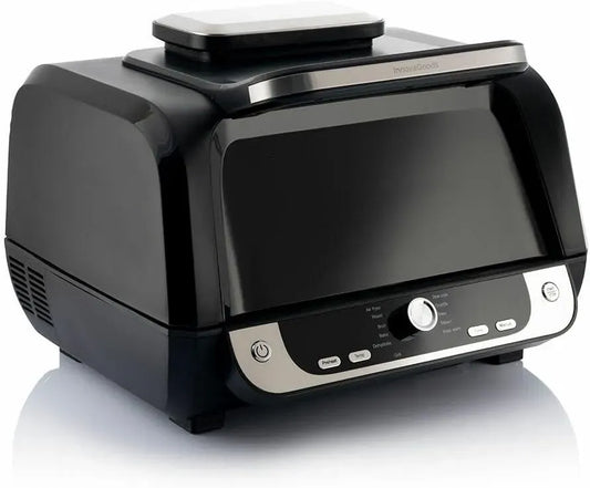 Friggitrice ad aria 12-in-1, 6 L, 3400 W, 12 programmi, display digitale, acciaio inox, nero, Cucina Sana e Veloce 6L 3400W, Acciaio inossidabile