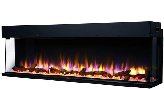 Chimenea Decorativa, Endeavour Fires Camino Elettrico da Incasso Rosedale 3D per Media Wall da 60''/1530mm con Effetti Fiamma Multicolore, Telecomando