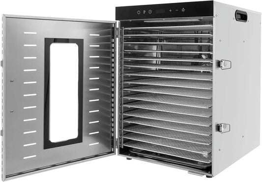 Asciugatrice, 1500 W, 30 a 90 °C, timer, professionale, timer di 24 ore, 16 vassoi, temperatura regolabile da 30 a 90 °C