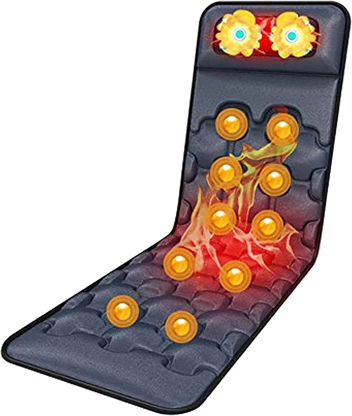 Materasso Massaggiante Elettrico con Motori Vibranti, Materasso Massaggiante Riscaldato, Massaggio Termico, Rilassamento Muscolare per Alleviare Il