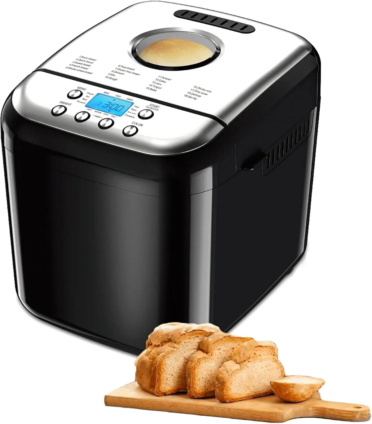 Macchina per il pane E 3, panificatrice, Macchina per Il Pane Domestica con 19 Menu di Programma E Funzione di Ritardo