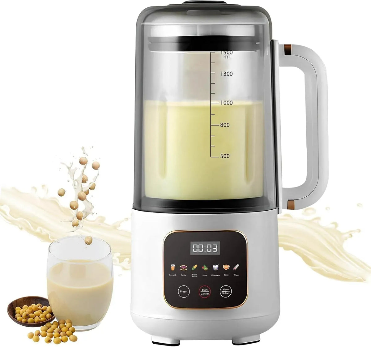 Macchina per latte, 220 V, per latte di soia, macchina automatica per latte di soia con coperchio insonorizzato
