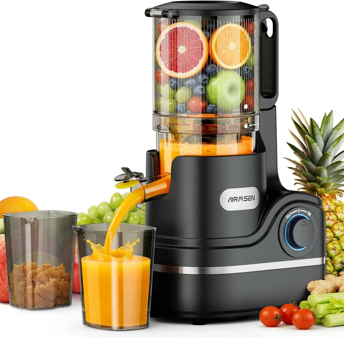 estrattore di succo e spremiagrumi, Juicer, Motore, 2,1 L, 300 W, 147 Mm, AIRMSEN