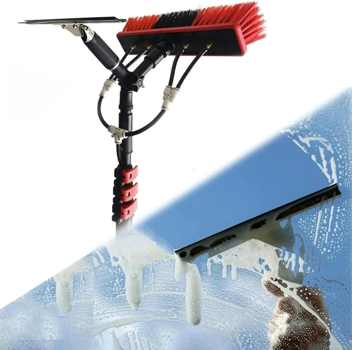 Pulitore, spazzola, 35 cm, 10,8 m, vetro, per la pulizia delle finestre Pulitore del pannello sola