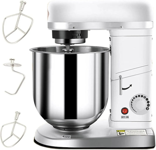 Robot da cucina 5L/7L/10L, 10 L, 3 velocità, acciaio inox, bianco, Ciotola in Acciaio Inossidabile da