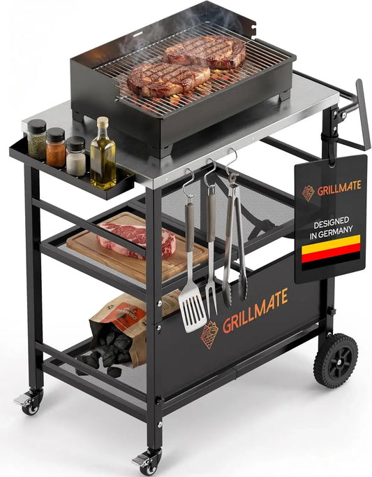 Forno elettrico per pizza, GRILLMATE, portatile, Tavolo da barbecue per esterni, barbecue a gas, carrello per barbecue