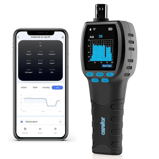 CF-60 batteria, portatile, Upgraded, SMART, Misuratore di qualità dell'aria portatile 16 in 1