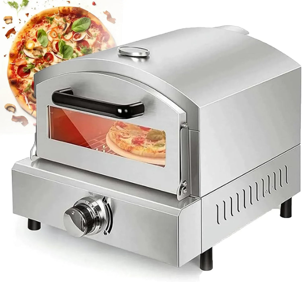 Forno elettrico per pizza, portatile, acciaio inox