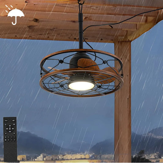 Ventilatore, IP65, decorazione del soggiorno, ventola per circolazione dell'aria, Ventilatore da soffitto con illuminazione e telecomando