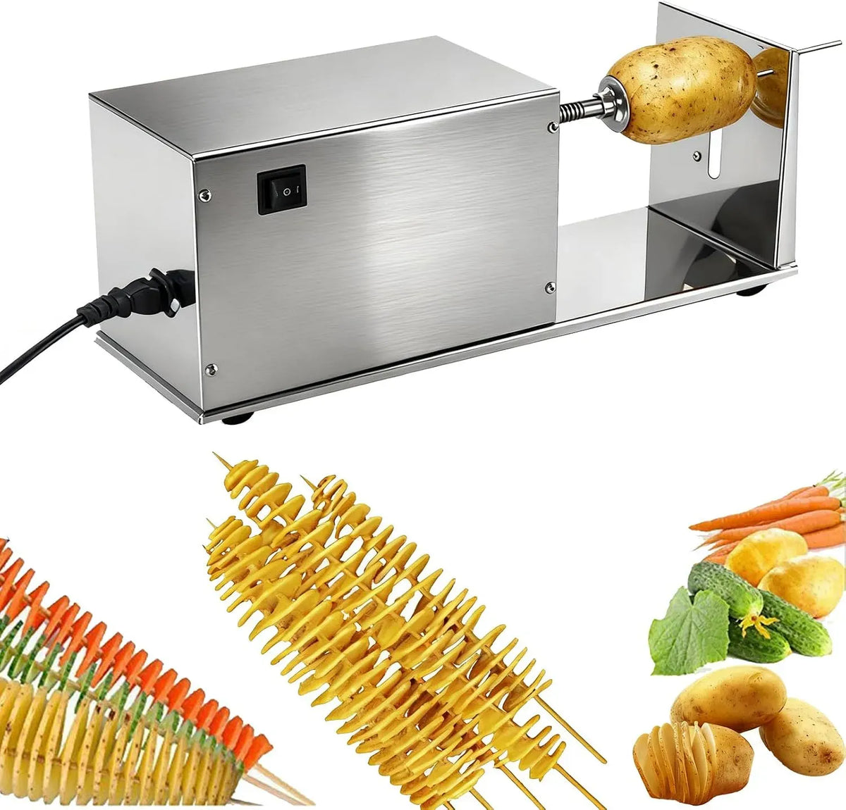Taglierina, 50 W, 220 V, acciaio inox, per Patate