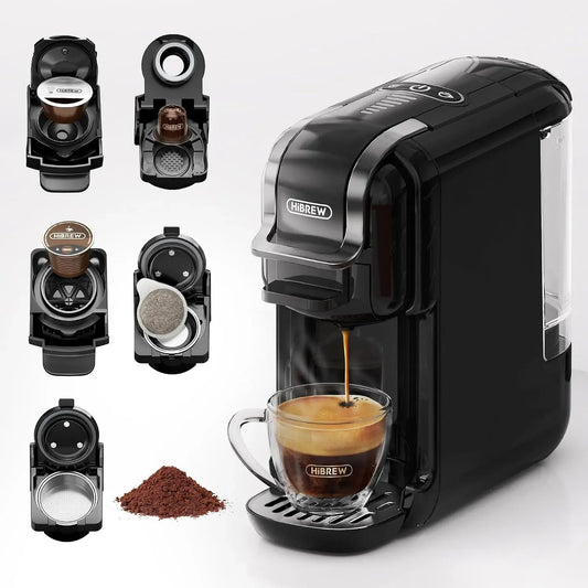 Macchina da caffè, HIBREW, nero, caffettiera elettrica, per bevande calde e fredde