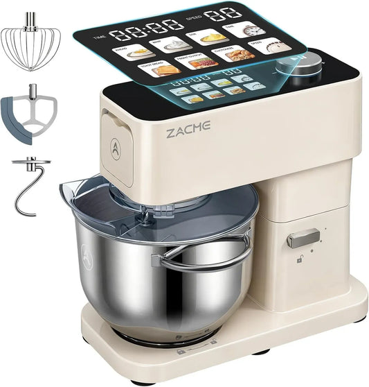 Robot da cucina, 5,2 L, 1200 W, ZACME, acciaio inox, ingranaggio a 11 livelli, 3 utensili per mescolare, motore DC silenzioso