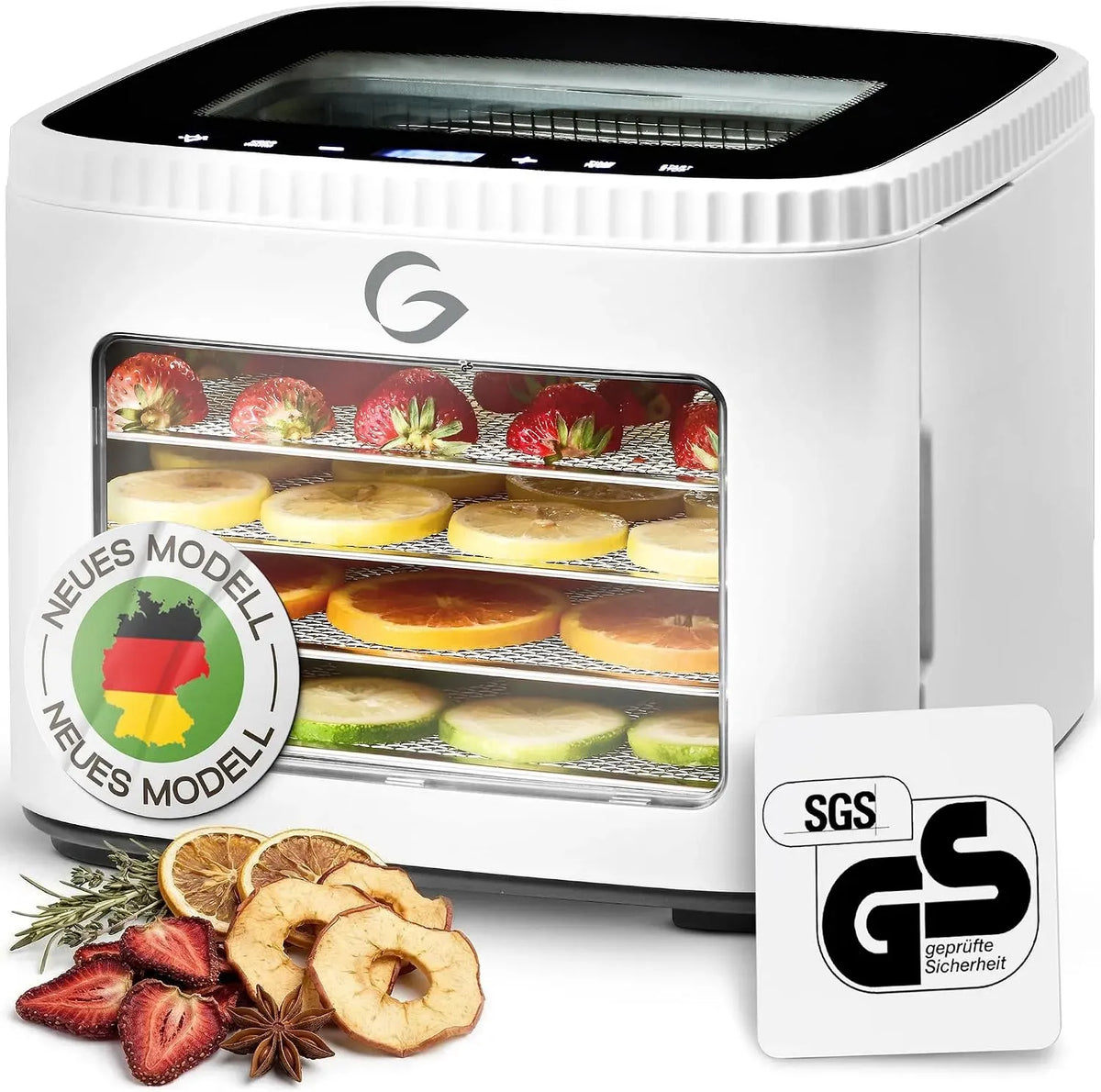 Asciugatrice, 500 W, display LCD, acciaio inox, 100 + 1 di pulizia, LED, 0,2 m