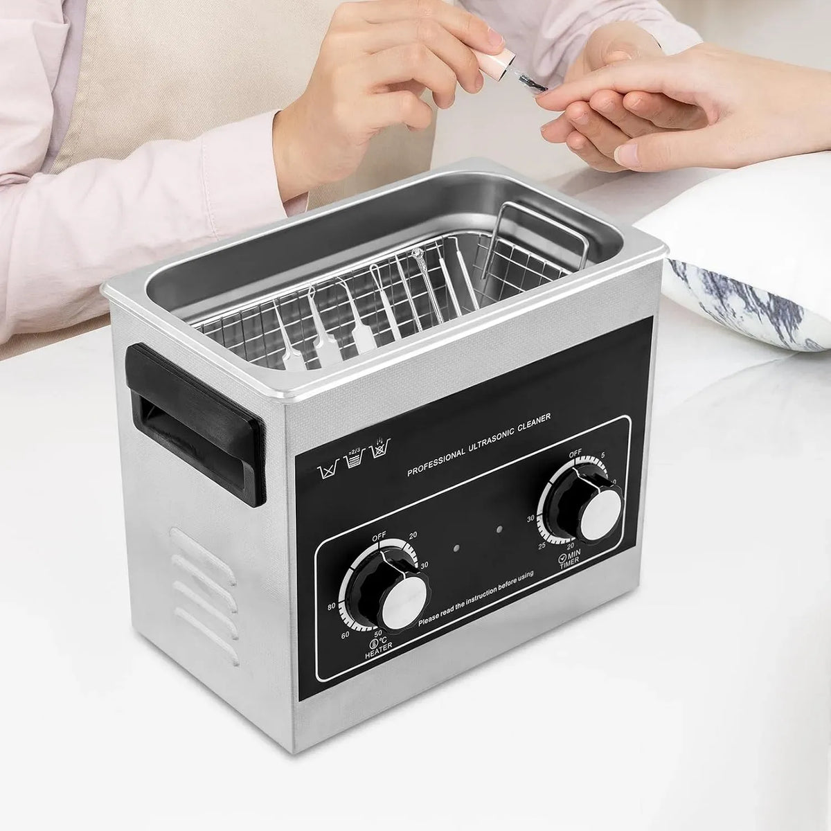 vasca per pulizia a ultrasuoni, pulitore, 3,2 L, timer, professionale, acciaio inox, funzione riscaldante, per gioielli