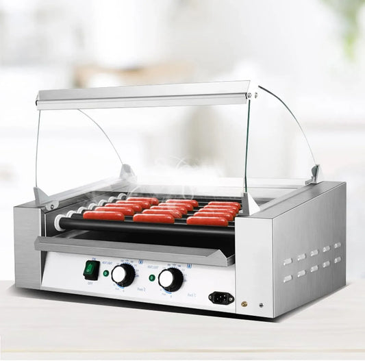 Macchina per hot, copertura, professionale, rimovibile, vetro, per hot dog con 7 rulli antiaderenti