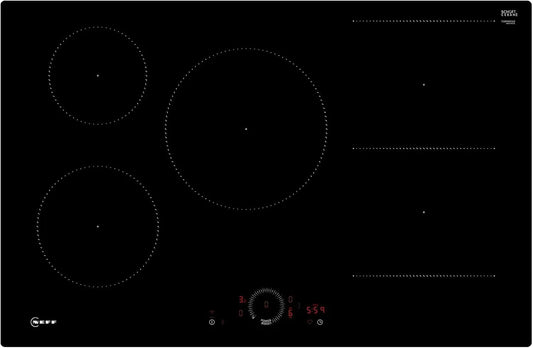 NEFF N 70 T58PHW1L0 Piano cottura a induzione, 80 cm, piastra a induzione, touch, Home Connect, nero, i vetroceramica autoporta te, Twist Touch